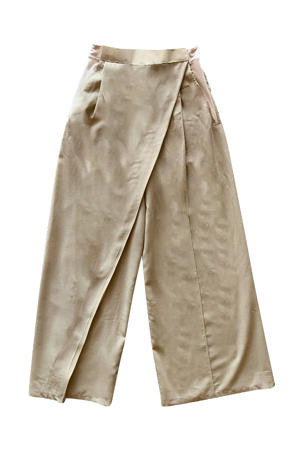 Flared Wrap Pants In Pure Wool