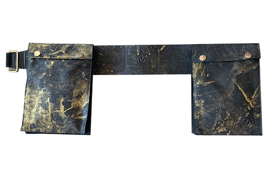 Gold Painted Leather Utility Belt