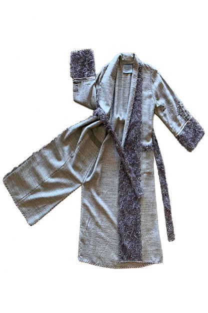 Reversible Pure Wool Tinsel Coat With Visible Mending