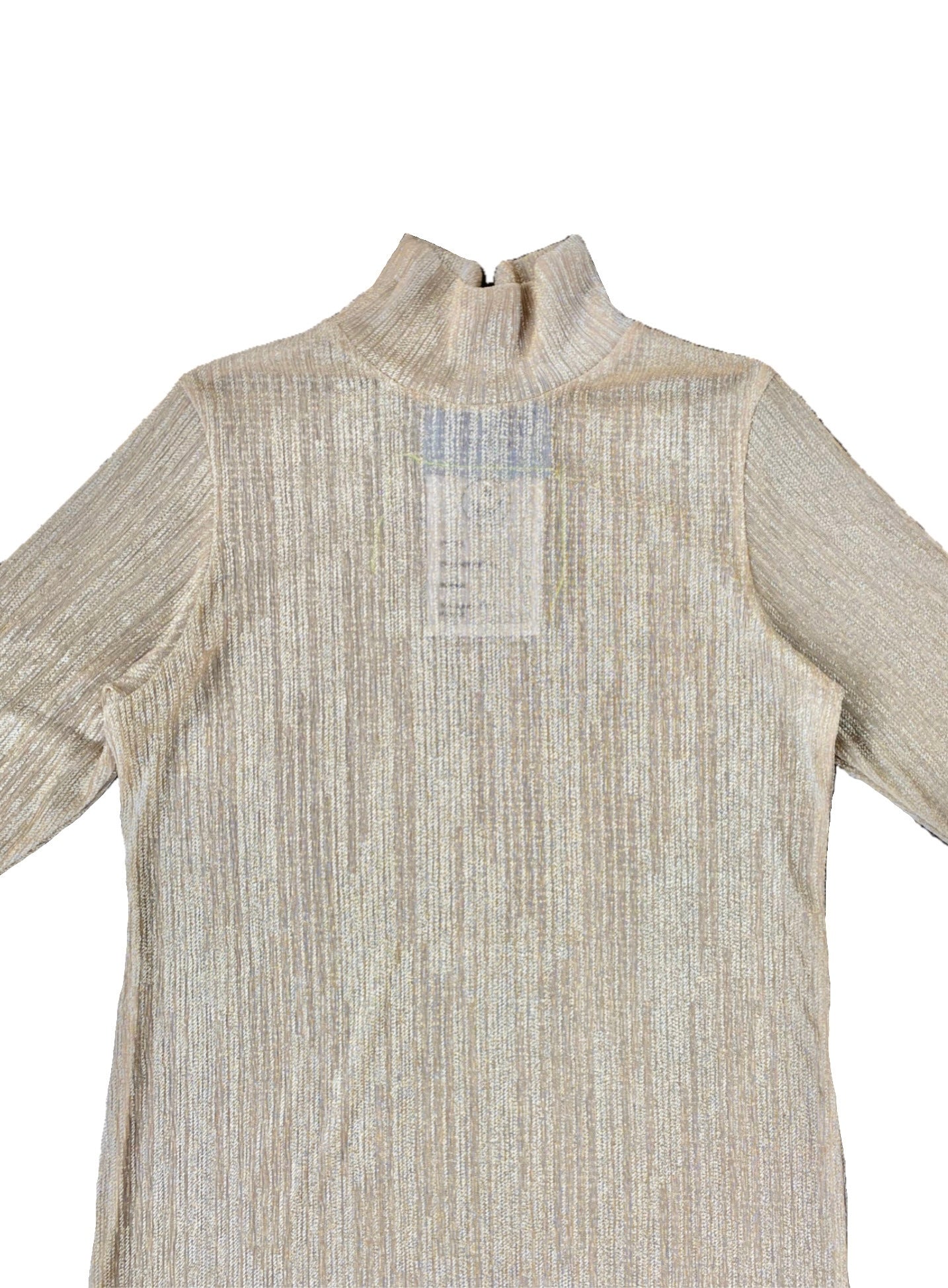 Shimmery Gold & Beige Poloneck Top