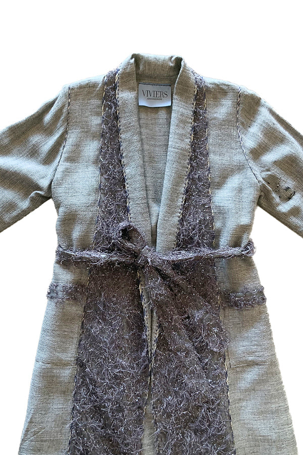 Reversible Pure Wool Tinsel Coat With Visible Mending