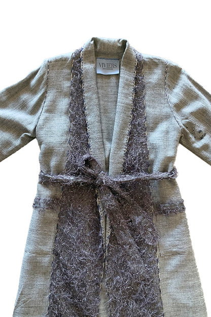 Reversible Pure Wool Tinsel Coat With Visible Mending