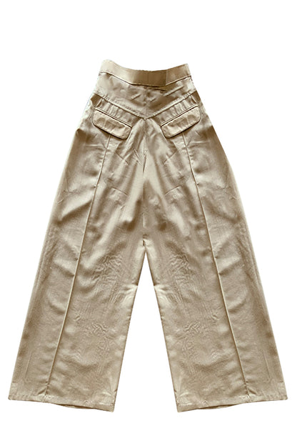 Flared Wrap Pants In Pure Wool