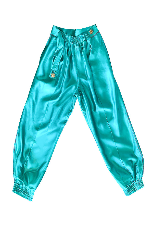 High-Waisted Deadstock Satin Boxer Pants