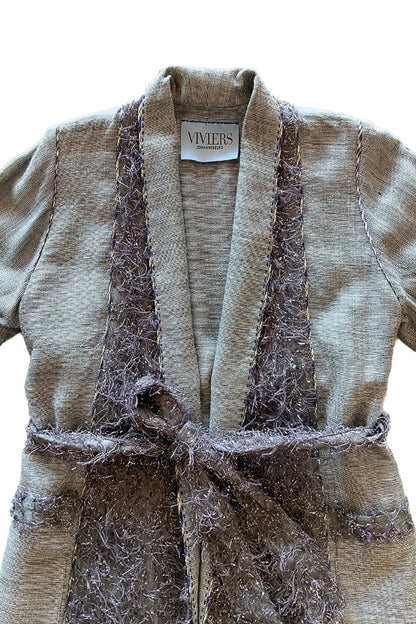 Reversible Pure Wool Tinsel Coat With Visible Mending