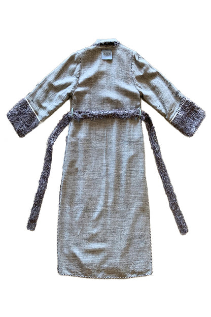 Reversible Pure Wool Tinsel Coat With Visible Mending