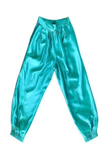 High-Waisted Deadstock Satin Boxer Pants