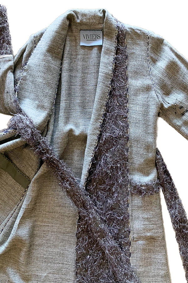 Reversible Pure Wool Tinsel Coat With Visible Mending