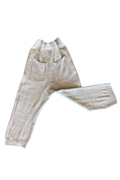 SAHARA SAND COTTON/BAMBOO ARCHED TRACK PANTS