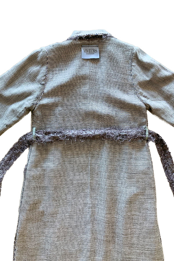 Reversible Pure Wool Tinsel Coat With Visible Mending