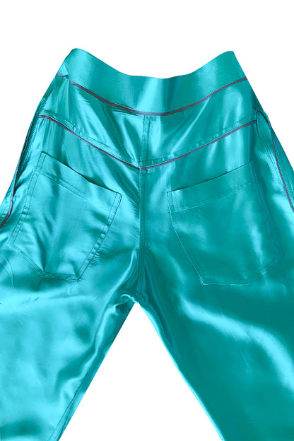 High-Waisted Deadstock Satin Boxer Pants