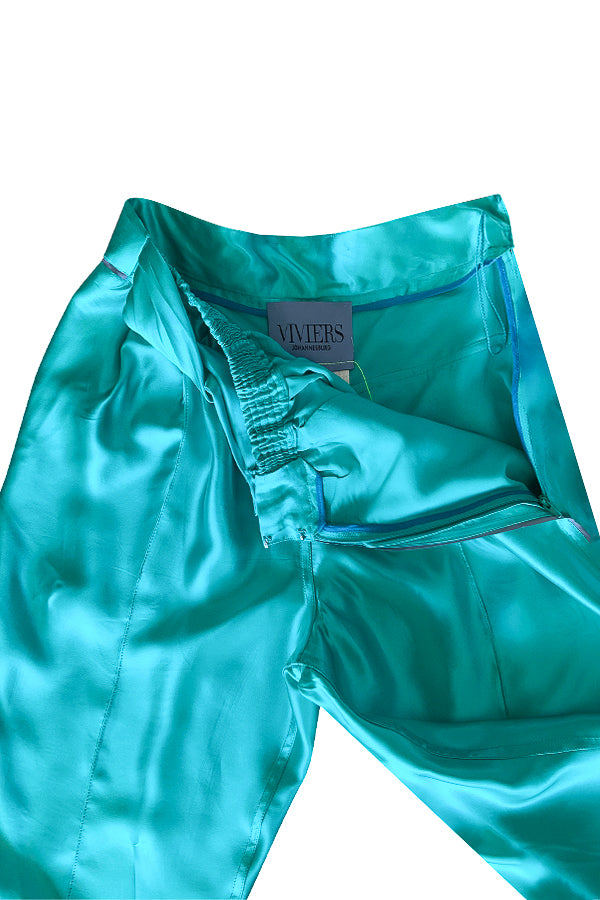 High-Waisted Deadstock Satin Boxer Pants