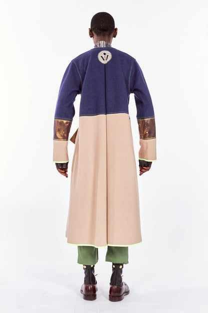 Blue Cashmere & Wool-Blended Coat