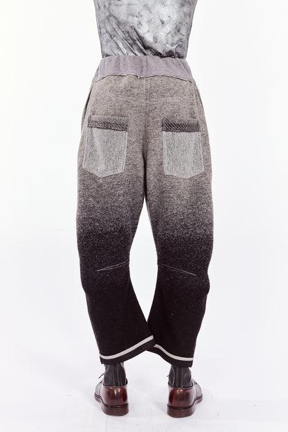 Grey & Black Ombré Arched-leg Pants