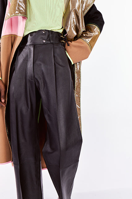Straight-Cut Leather Pants