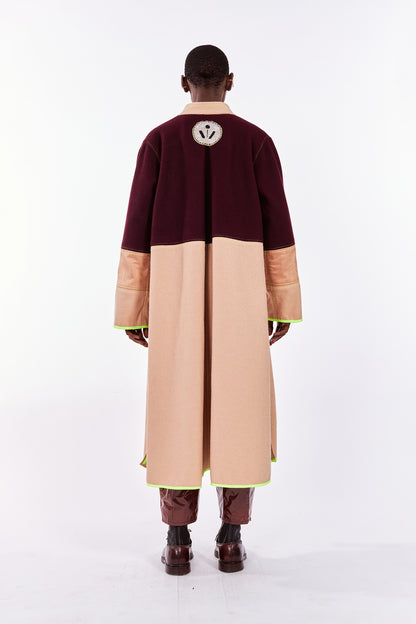 Burgundy Cashmere & Wool-Blend Coat