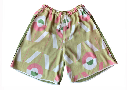 VIVI MONOGRAM GREEN TWINSET SHORTS