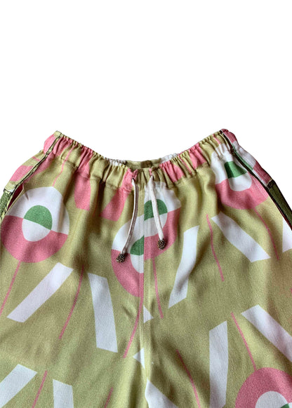 VIVI MONOGRAM GREEN TWINSET SHORTS