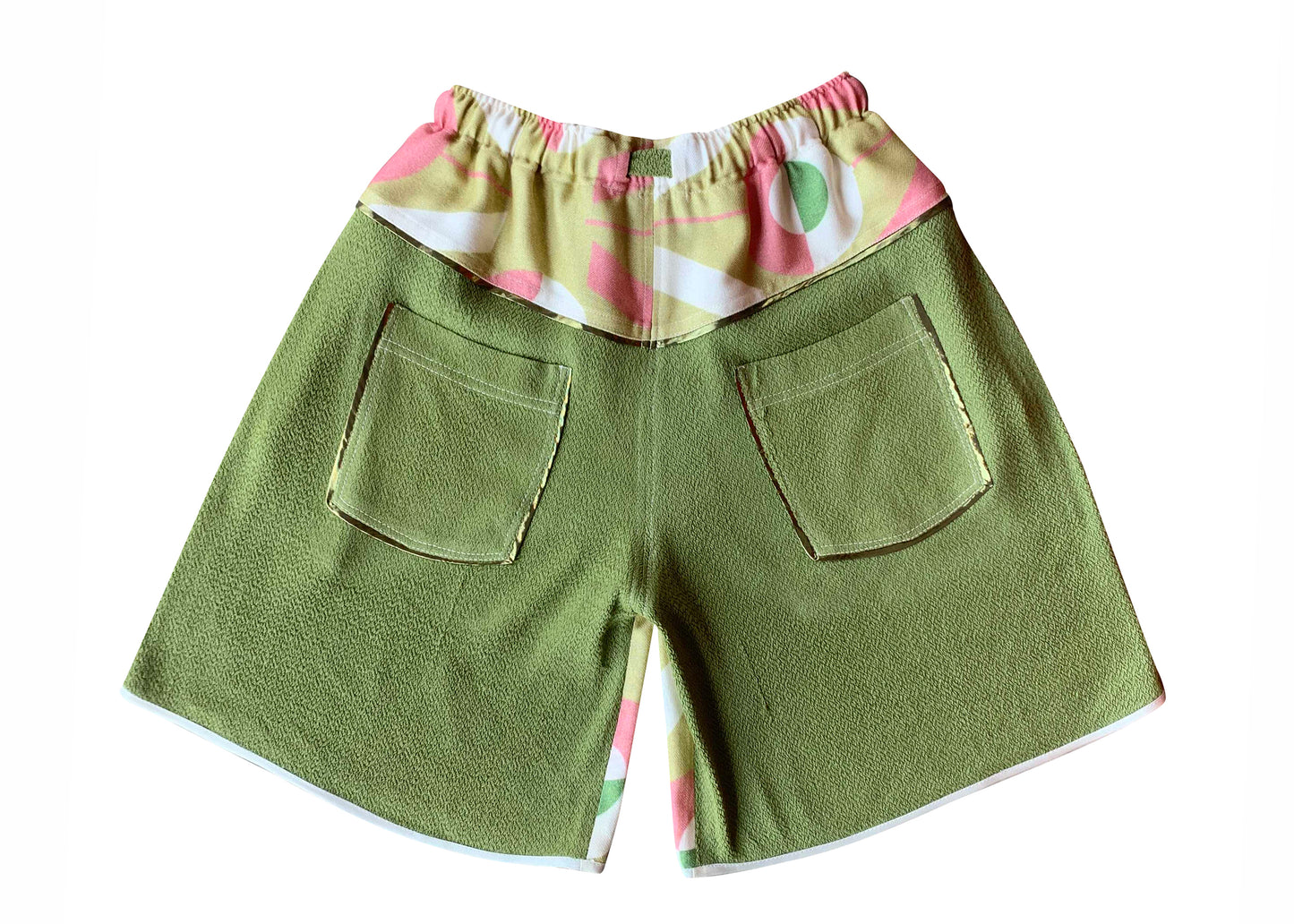 VIVI MONOGRAM GREEN TWINSET SHORTS