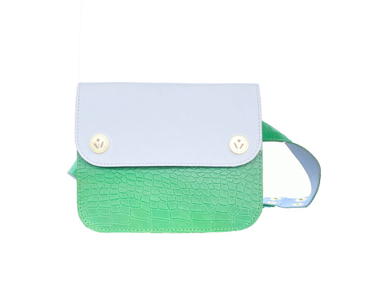 Mini White & Green Belt Bag