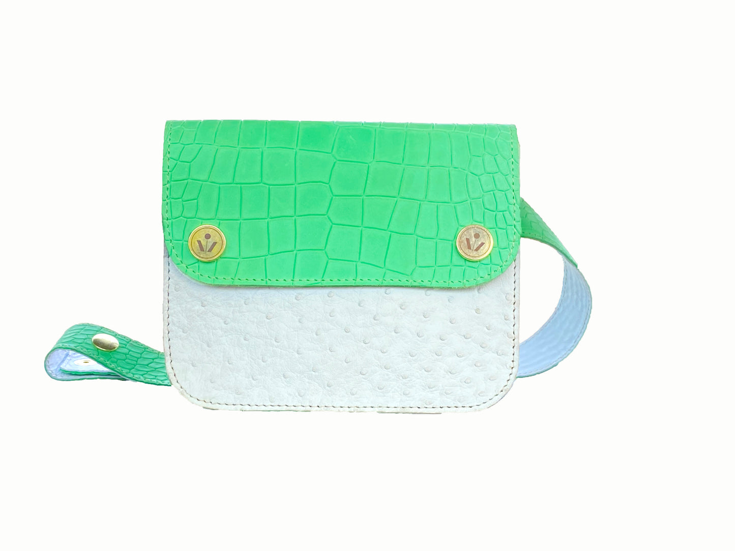 Mini Green & White Belt Bag