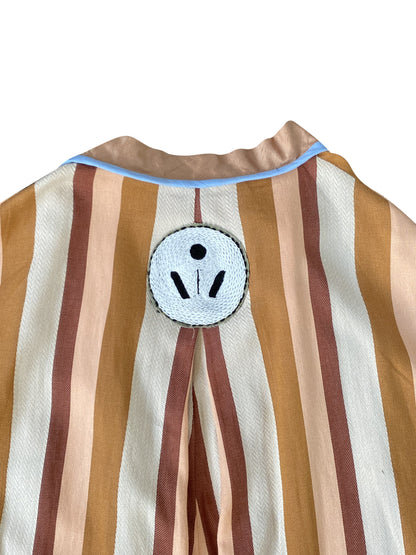 Striped Cotton Rayon 'Sandy Dunes' Hybrid Kimono Cape