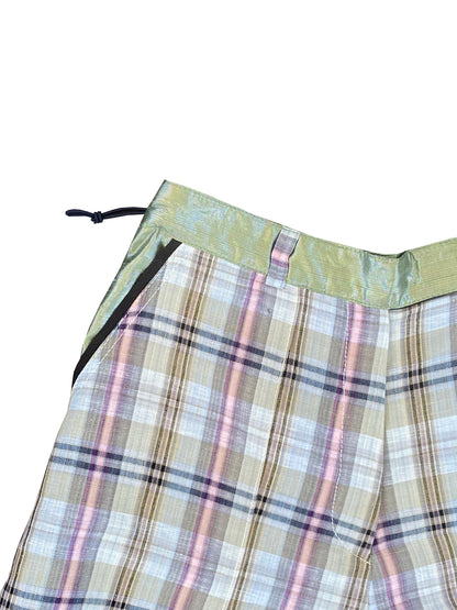 Yarn-Dyed Checked Linen Tailored Shorts