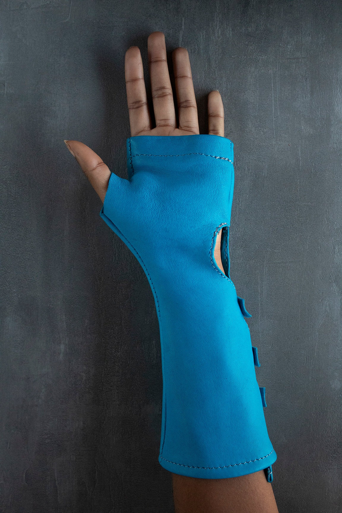 Blue Long Studded Glove