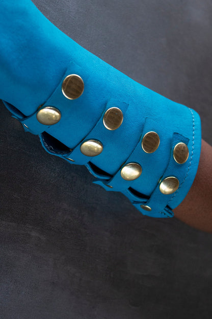 Blue Long Studded Glove