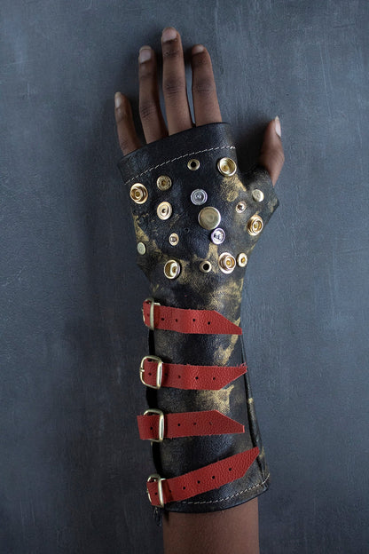 Black Long Studded Glove