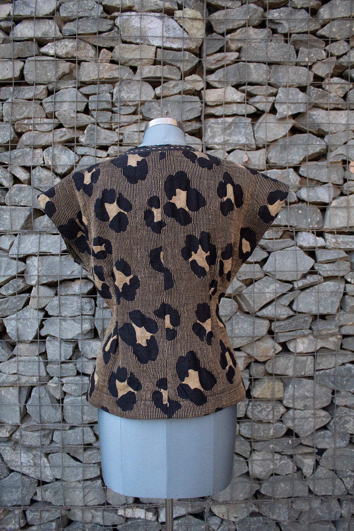 African Jacquard Leopard Wrap Top