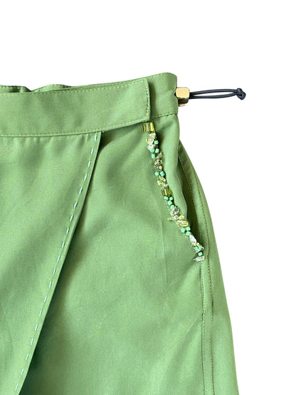 Artisanal Hand-beaded Wrap Pants