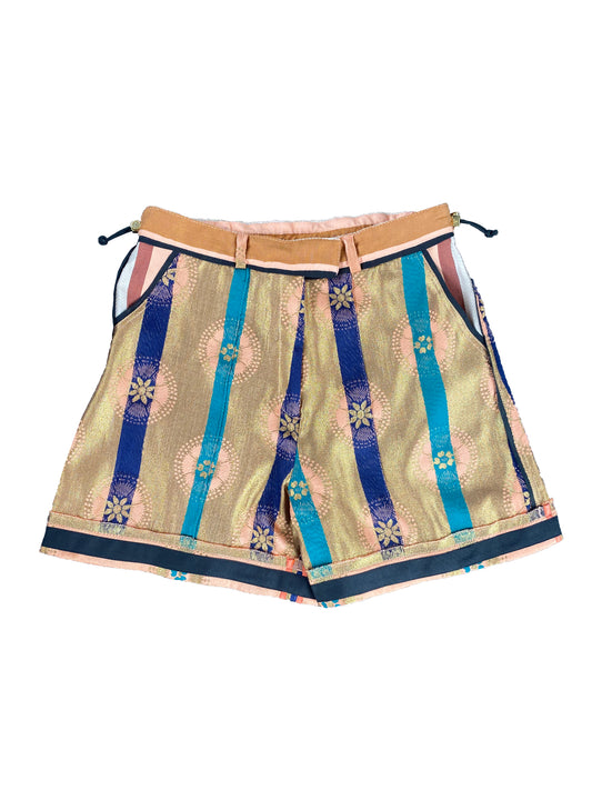 Tailored Silk Brocade 'Poolside' Shorts