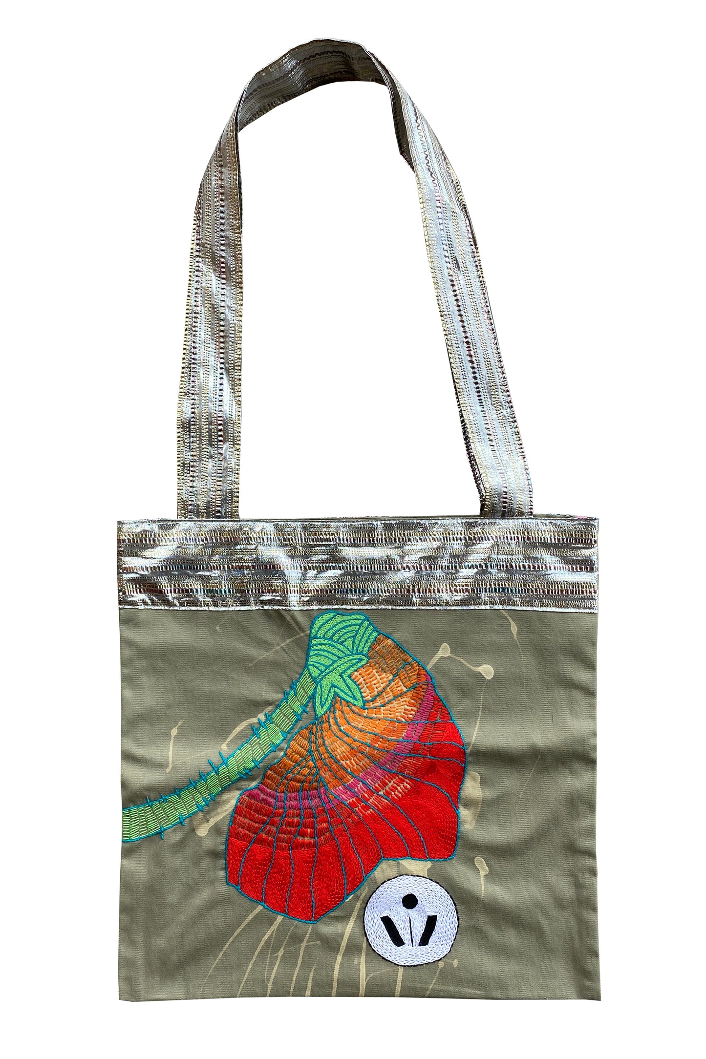 VIVIERS HAND EMBROIDERED TOTE BAG