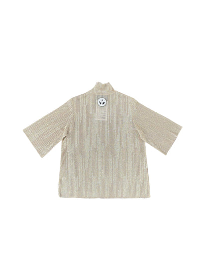 Shimmery Gold & Beige Poloneck T-shirt