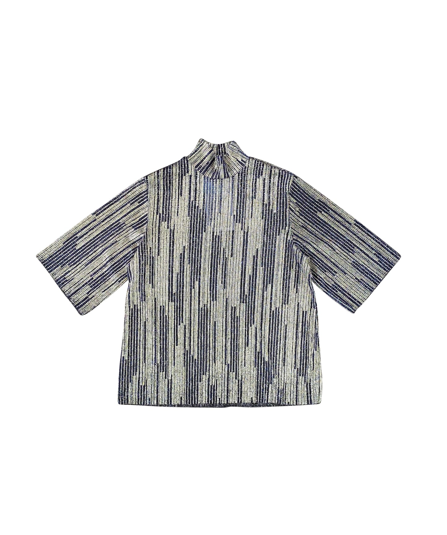 Shimmery Blue & Silver Poloneck T-shirt