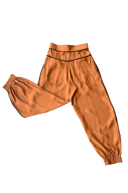 High-Waistedpure Silk Satin Boxer Pants