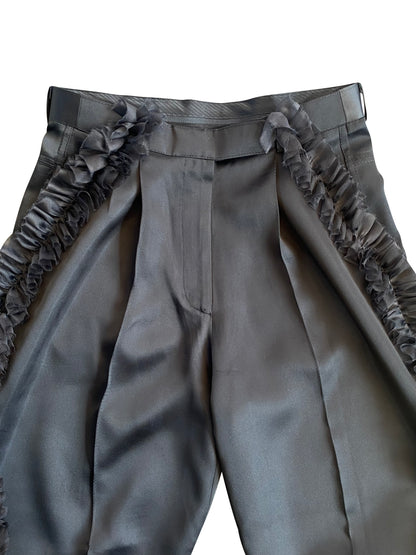 Frilled Satin Sculpted Pants