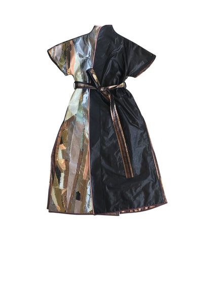 Silk 'Fragments of Light' Abstract Dress Coat