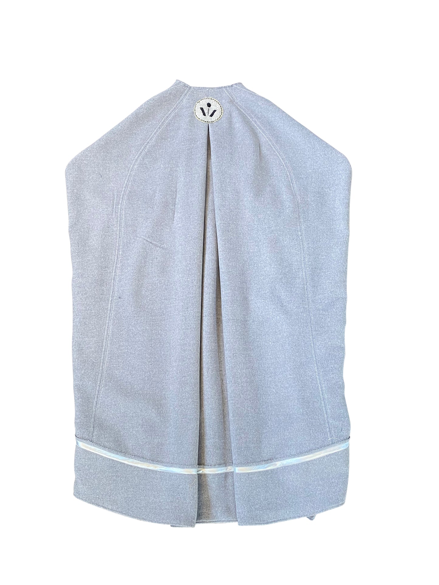 Grey Boiled-Wool Cocoon Coat