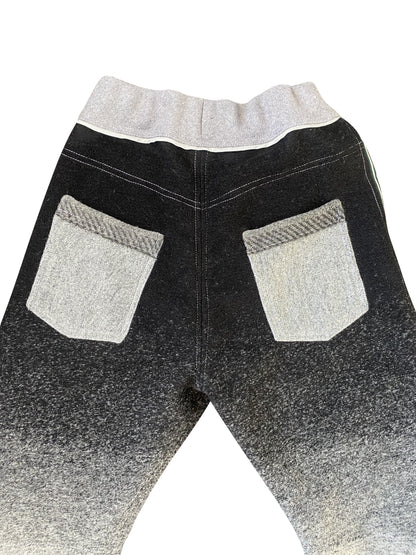 Black & Grey Ombré Arched-Leg Pants