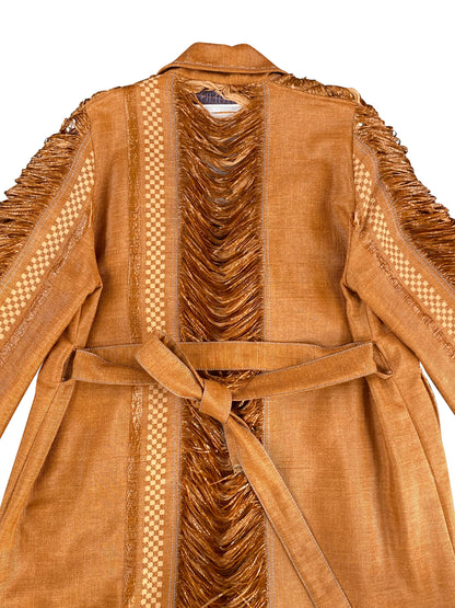 Erosian Artisanal Raffia Raglan Coat