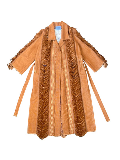 Erosian Artisanal Raffia Raglan Coat