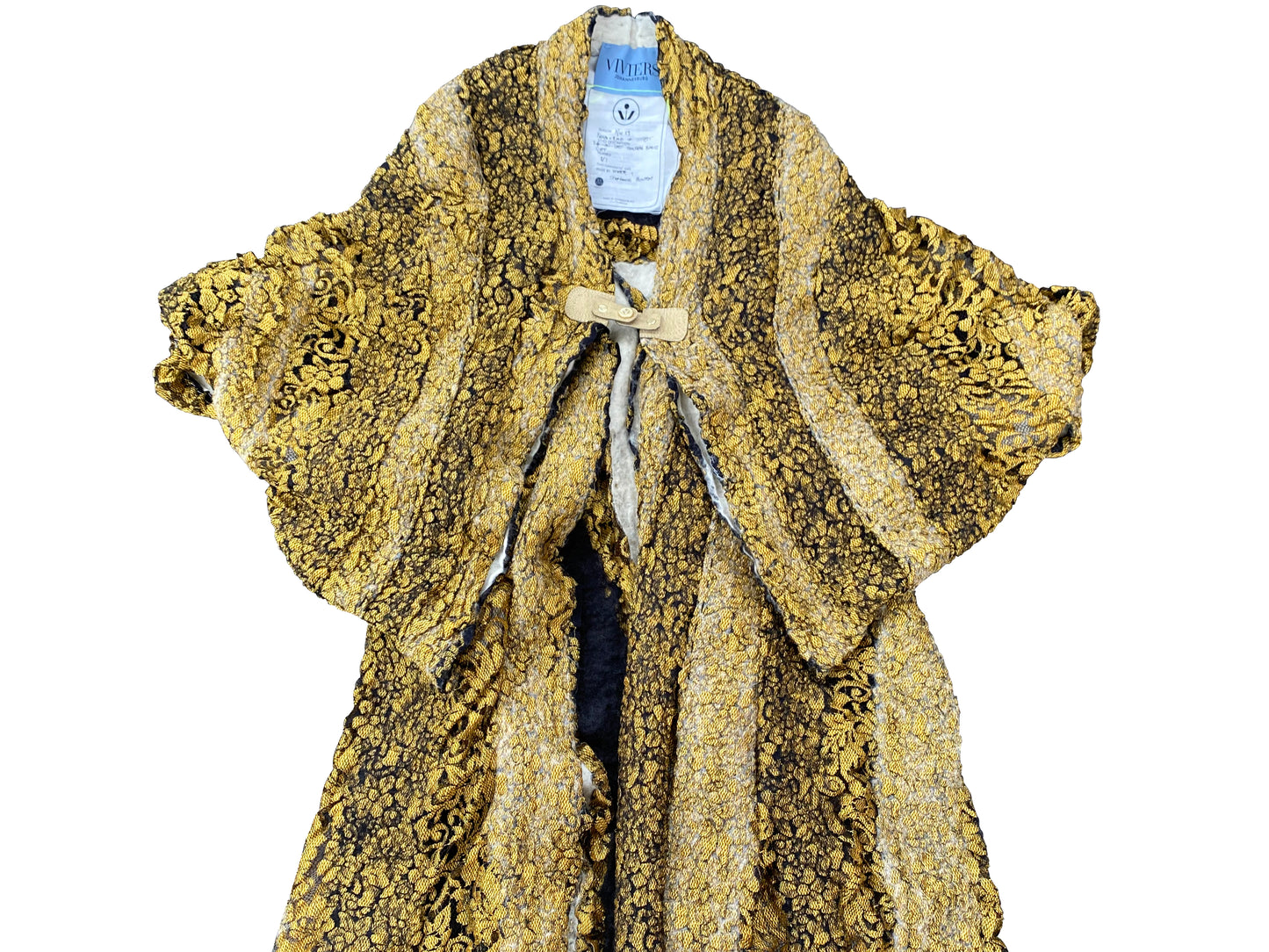 Artisanal 'Golden Karoo' Felt-on-Lace Coat in Wool & Mohair