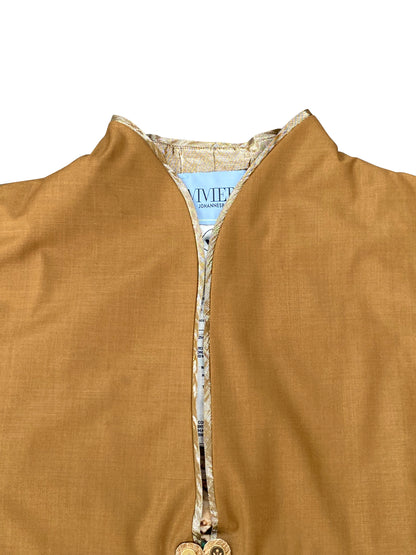 Wet Dust Double Zip Qipao Jacket in Pure Wool - Made to Order