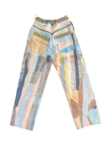 Printed Deadstock Synthetic 'Soil Horizon' Printed Trousers