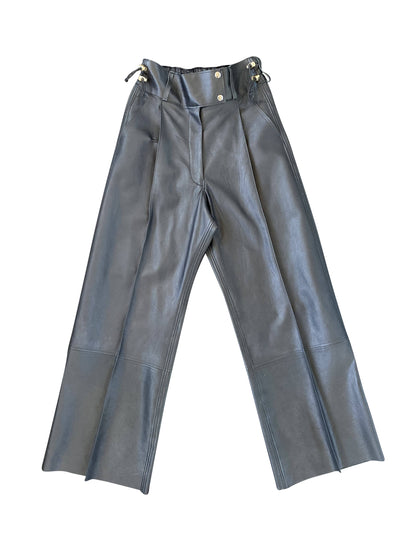 Straight-Cut Leather Pants