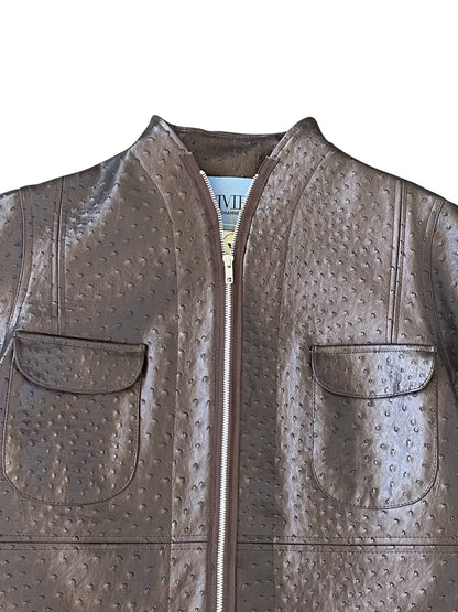 'Layers of Soil' Deadstock Faux Leather Jacket