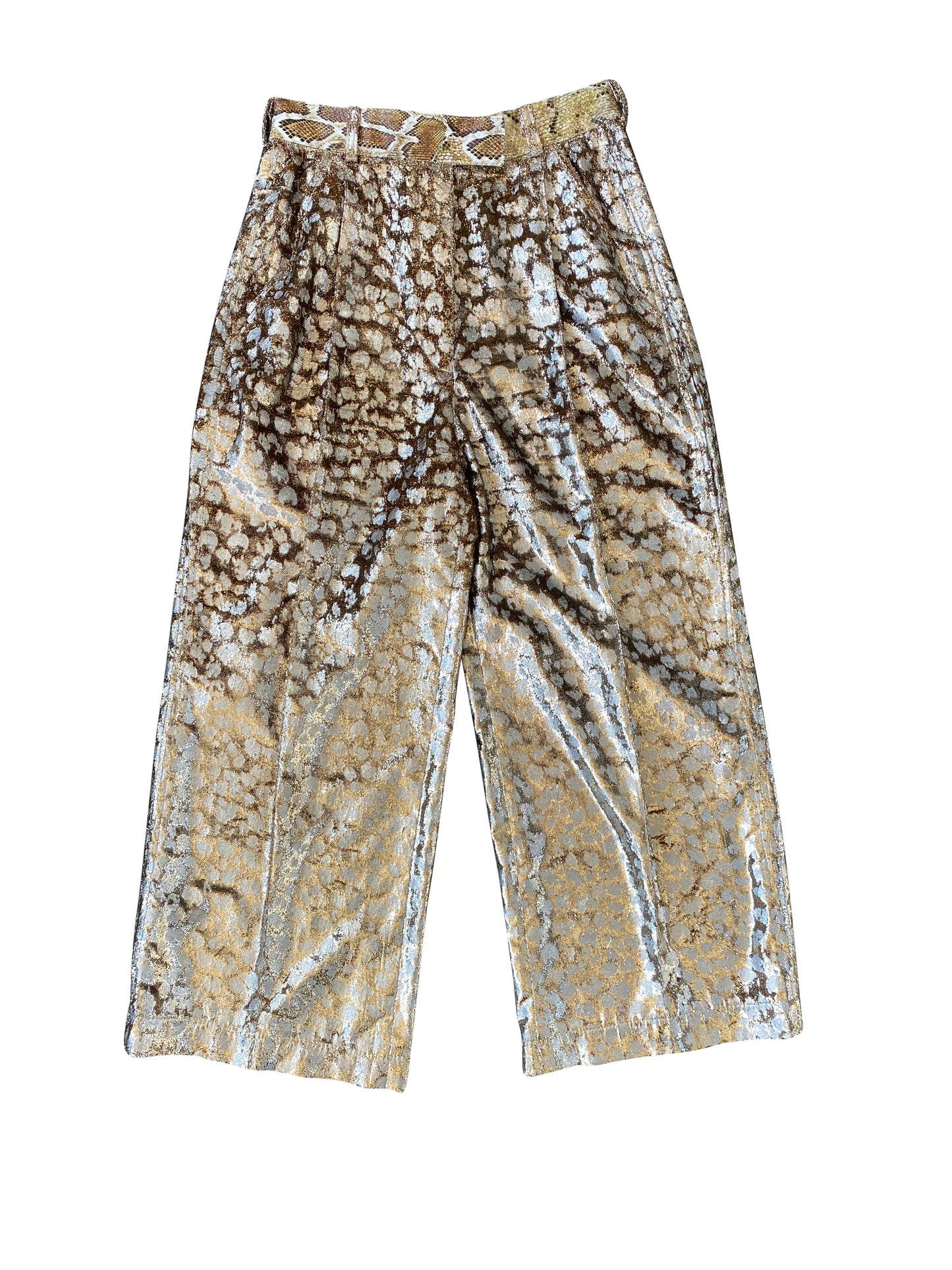'Scintillating Gold' Vintage Lamé Tailored Trousers