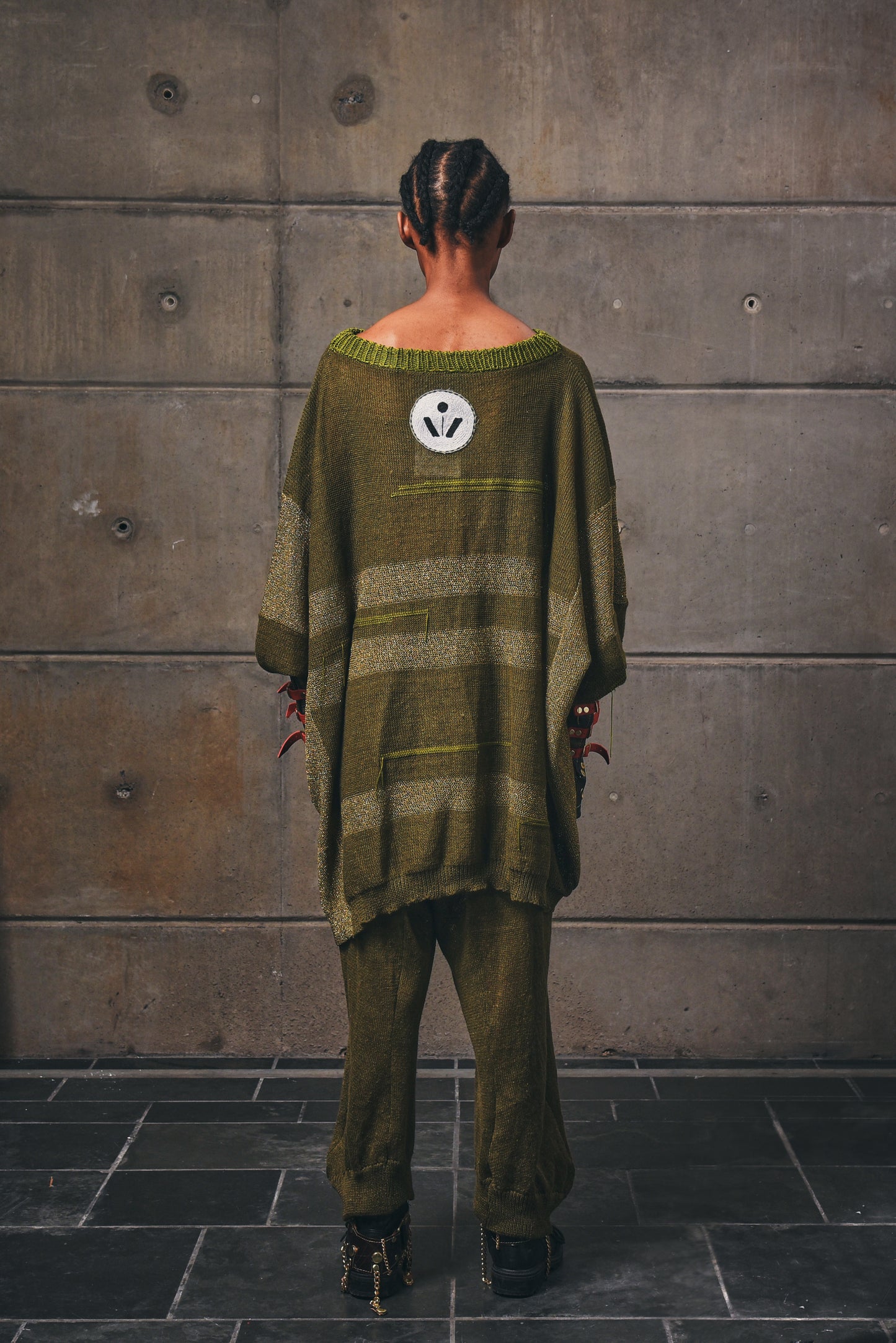 Oversized Motherboard Linen Jersey in Olive